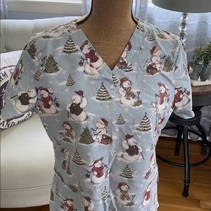 White Cross Scrub Top